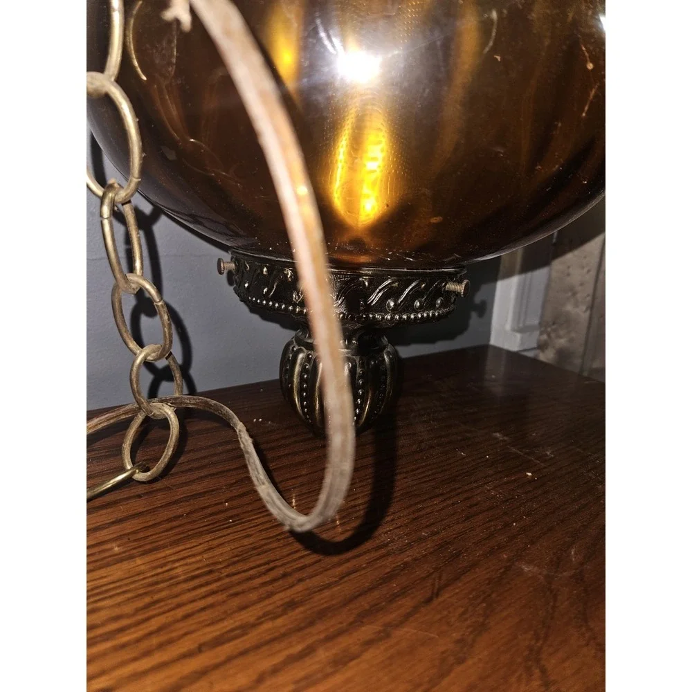 Stunning Vintage Amber Swag Light